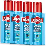 [Alpecin] Hybrid Shampoo 4x 250ml | Natural Hair Growth Shampoo for Sensitive and Dry Scalps | Energizer for Strong Hair | Hair Care for Men Made in Germany