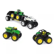 5pc John Deere 15cm Monster Tread Tractor/Dump/Pickup/Gator Truck/Trailer Set 3+