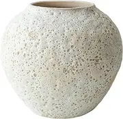 White Ceramic Vase Flower Vase, Big Textured Vase for Centerpieces, Kitchen, Living Room, Bedroom Decor Gifts (8" x 8.5" x 8.5")