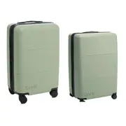 2pc Kadi Large Check In Suitcase/Leisure Carry-On Suitcase Luggage Olive Set