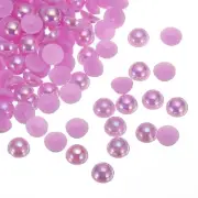 300pcs Flatback Pearls 12mm ABS Plastic Half Round Dome Pearls, Purple