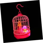 SOPOTUTU 1set Voice-Activated Electric Singing Bird Toy Light and Sound for Boy Girl Compact Simulation Bird Cage for Educational Play and Curiosity Development