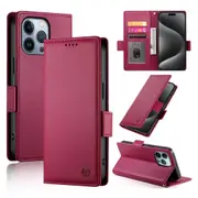 Wallet Case for IPhone 13 Pro,Slim Protective Shockproof Case With Card Holder,Premium PU Leather Kickstand-Red