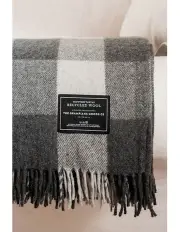 [The Grampians Goods Co.] Recycled Wool Scottish Tartan Blanket in Charcoal