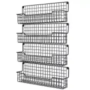4 Spice Rack Wall Mount Organizer for Cabinet & Pantry Door Set of Hanging