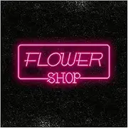 Sign Lamp Flower Shop Neon Sign LED Light for Flowers Shop Business Hotel Wall Decor USB Powered Dimmable Signs Illuminated Lamp(50cm)