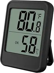 Indoor Hygrometer Thermometer Large Screen Display Desk Wall Magnetic Electronic Temperature Humidity Meters with Bracket for Home Greenhouse Cellar