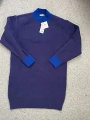 JW Anderson X Uniqlo Color Mix High Neck Long Sleeve Sweater Dress Size Large