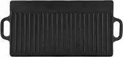 Cast Iron Grill Griddle Pan Non Stick Double Sided Baking Cooking Tray Bakeware for Breakfast Lunch Dinner Suitable for Indoor Outdoor Cooking
