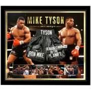 Boxing - Mike Tyson Signed & Framed "BADDEST MAN ON THE PLANET" Trunks