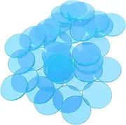 TOBBOMEY 100pcs Game Counting Chips Game Number Bingo Bingo Chips Mini Vinyl Call Adults Markers Counting School Counters Colored Transparent Hues Large Blue