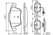Bosch Front Brake Pads for Audi A4 8K2, B8 2.7L Diesel CAMA 2007 - 2008 (for: Audi)