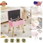 Elegant Pink Sherpa Vanity Stool with Hidden Storage for Modern Makeup Rooms