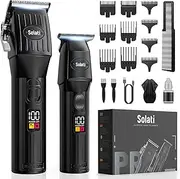 Professional Hair Clippers for Men Cordless Trimmers Kit with LED Display Beard Trimmer for Kid Cordless Beards Trimmer Haircut Grooming Kit Gift for Men Women Barber Kids (Black)