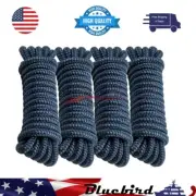 4 Pack 1/2" x 15 Boat Dock Lines for Boat & Pontoon, Nylon Dock Line Eyelet-Navy