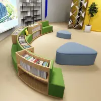 在飛比找樂天市場購物網優惠-創意弧形異形繪本閱讀區儲物學校幼兒園早教圖書館休息區沙發組合