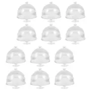 12 Pcs Simulated Dessert Cake Holder Mini Display Stand with Lid Small Plate