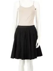 Black Flared Mini Skirt