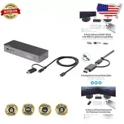 Versatile Universal Laptop Dock - 12 Ports, Dual 4K Display, Secure & Compact