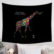 Inspiring Colorful Giraffe Tapestry