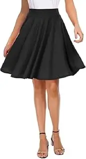 [Generic] Women's Casual Stretchy Flared Mini High Waist Skirt A-Line Pleated Skirt