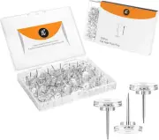 150 Pack Clear Push Pins Tacks by , Flat Head Thumbtacks for Bulletin Board, Wal