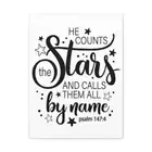 Psalm 147:4 He Counts The Stars White Christian Wall Art Bible