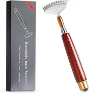 Best Back Scratcher Extendable with Massage Roller, Solid Wood Handle, Wide 304 Stainless Steel Claw, Aznrszy Hand Head Face Neck Foot Scratcher Massager