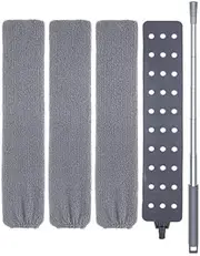 Retractable Gap Dust Cleaner, Microfiber Hand Duster, Under Fridge & Appliance Duster, Telescopic Dust Brush for Wet and Dry, Cleaning Tools for Home Bedroom Kitchen (Grey, One Size)