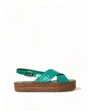 Dolce & Gabbana CrossStrap Platform Sandals Style LA10408 Women Green