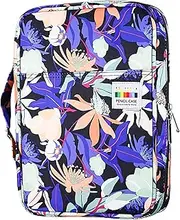 YOUSHARES Colored Pencil Case 166 Slots Pen Case Organizer with Handy Wrap & Zipper, Multilayer Holder for Prismacolor Colored Pencils & Gel Pen (Flower)