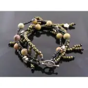 Jasper and Seed Bead Bracelet, Handmade, Australian Jewellery Maker, B59