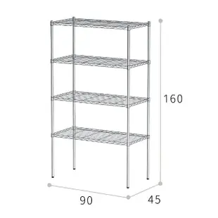 【PHOENIX】輕型 90x45x160公分 四層電鍍波浪架