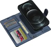Procarcasa for iPhone 12 Pro Max Wallet Case,for iPhone 12 Pro Max Flip Case,2 in 1 Magnetic Detachable Case with Card Holders Stand Feature PU Leather Phone Cover-Navy Blue