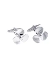 Bey-Berk Rhodium Plated Propeller Cufflinks