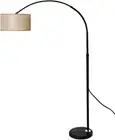 Adjustable Marble Base Modern LED Floor Lamp, Black/Beige