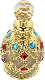 LIFKOME Diamonds Embedded Perfume Bottle Elegant Empty Storage Container for Essential Oil Portable Travel Perfume Holder for and Home
