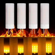 Flame Light LED G4 Socket 2W Bulbs with Fire Effect 36 LEDs 2835 SMD DC 8-30V Flickering LED Bulbs with Fire Effect Simulated Lighting Wood Stove Candle Camp Fire Affect