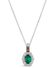 Le Vian 14K 0.46 ct. tw. Diamond & Emerald Pendant