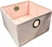 Crate & Barrel Foldable Canvas Storage Bins | Set of 2 Cubby Cubes-Pink