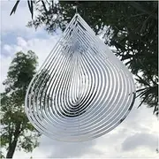 Wind Chimes Wind Chimes Hanging Decorations Pendants for The House Rotating Windchimes Outdoor Garden Home Decor Metal Drip Wind Spinner Wind Chimes Outdoor (Color : Silver, Size : 25x17cm)