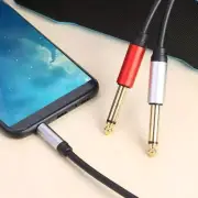 1.8m Gold Plated 3.5mm TRS To Dual 6.35mm TS Mono Audio Cord for Headphones Jack