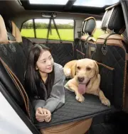 XL Car Dog Seat/Bed Cover,Back Seat Extender, Support 400lbs Hard bottom 49"x64"