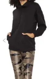Koral spry hoodie in black with black on black logo nwts L/S Drawstring Casual S