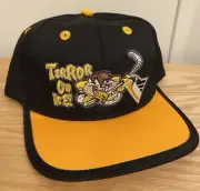 VTG 90s Looney Tunes NHL Pittsburgh Penguins SnapBack Hat 1998 Taz Youth New
