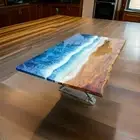 Walnut Epoxy Resin Coffee Table – Handmade Modern Wood Table – Luxury Furniture