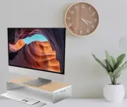 j5create Wooden Monitor Stand with USB Type C / HDMI Docking Station USB 3.1