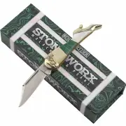 Rough Ryder Malachite Small Leg Knife Stoneworx Green and Pearl RR2033