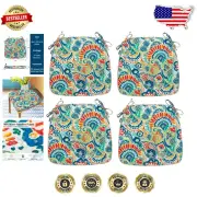 Machine Washable U-Shape Chair Cushions - 17x16, 4 Count, Elegant Paisley Print