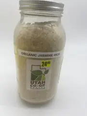 Organic Jasmine Rice Farmers Co-Op - 1/2 Gallon Glass Mason Jar - Food Storage